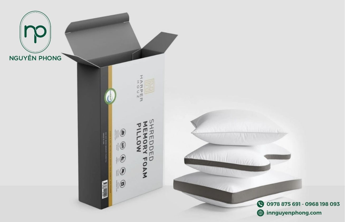 Mẫu hộp giấy đựng gối đơn giản